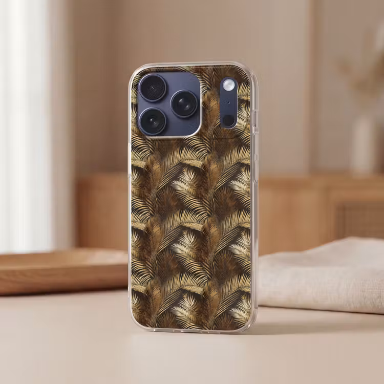 Tropisch - Bladeren - Goud Telefoonhoesje iPhone 17 Pro klein 878 -sfeer2