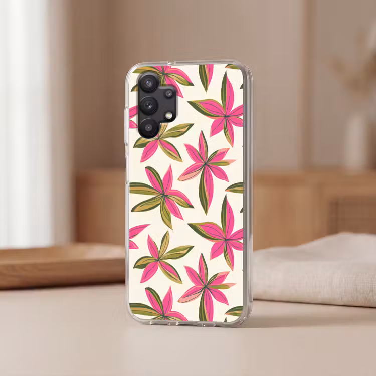 Tropisch - Bloem - Roze Telefoonhoesje Samsung Galaxy A32 5G klein 346 -sfeer2