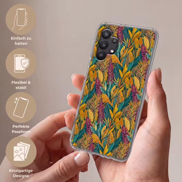 Tropische - Botanisch - Patroon - Kleurrijk - Exotisch Telefoonhoesje Samsung Galaxy A32 5G klein 346 -sfeer3_DE