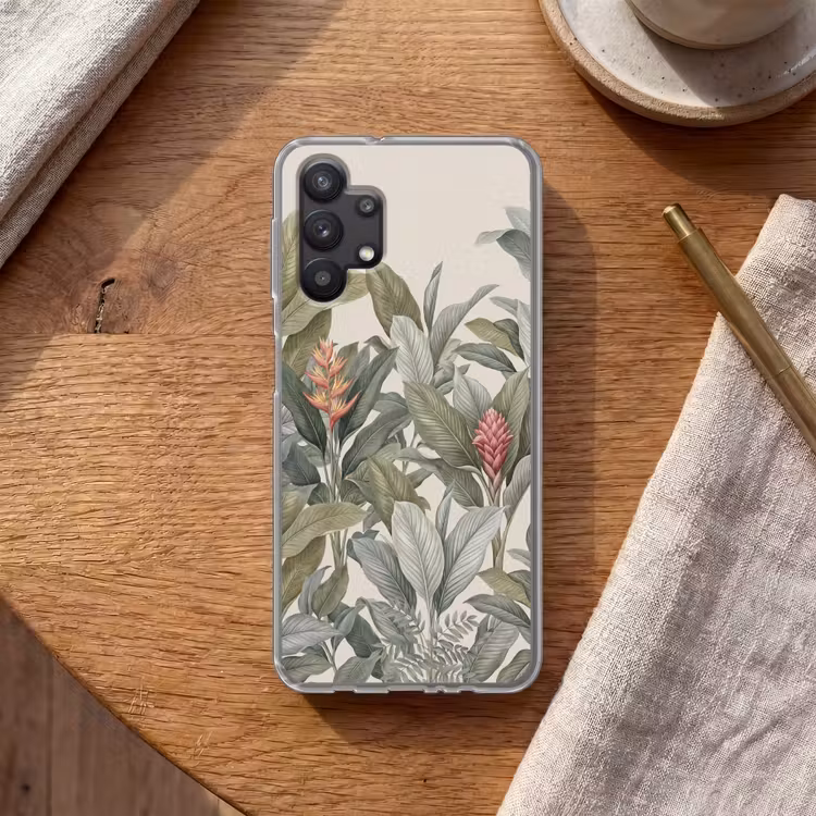 Tropisch - Planten - Modern - Groen Telefoonhoesje Samsung Galaxy A32 5G klein -sfeer1
