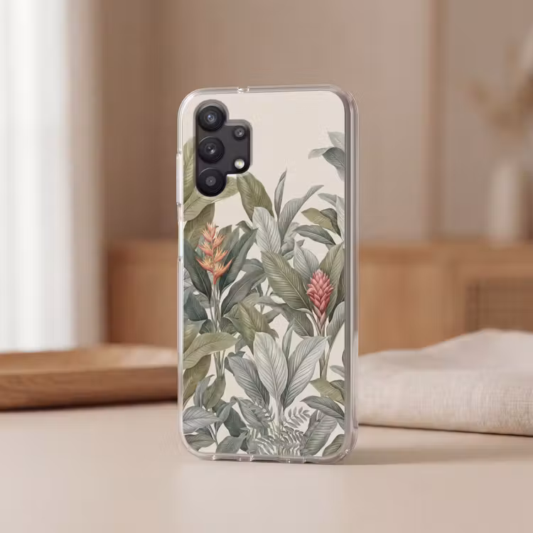 Tropisch - Planten - Modern - Groen Telefoonhoesje Samsung Galaxy A32 5G klein -sfeer2