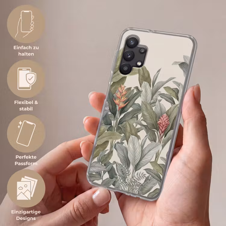 Tropisch - Planten - Modern - Groen Telefoonhoesje Samsung Galaxy A32 5G klein -sfeer3_DE