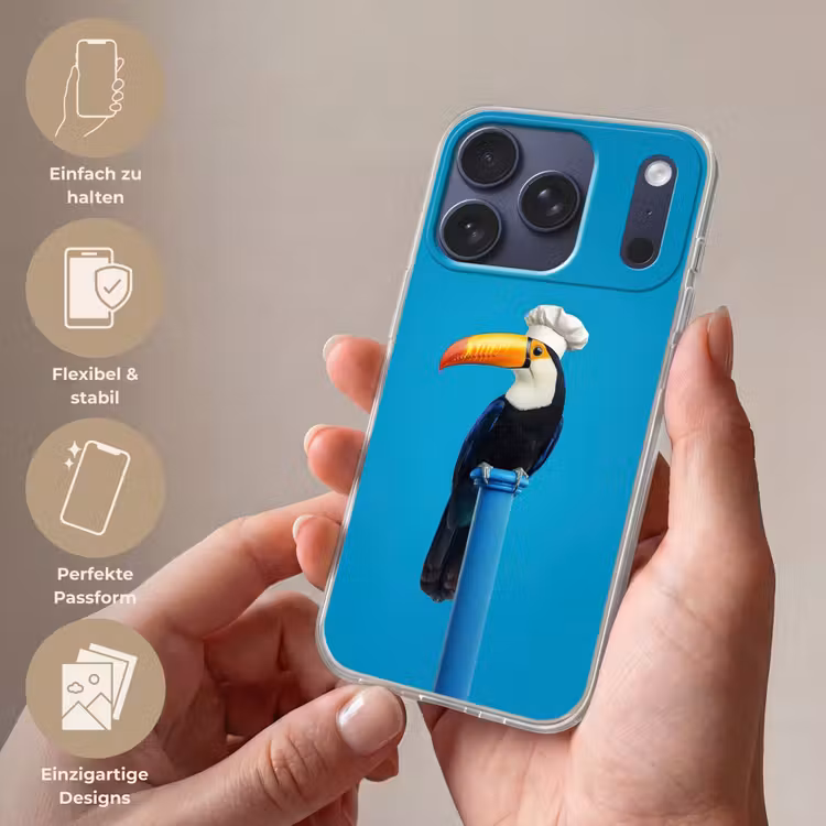Tucan - Sokkel - Vogel - Koksmuts Telefoonhoesje iPhone 17 Pro klein -sfeer3_DE