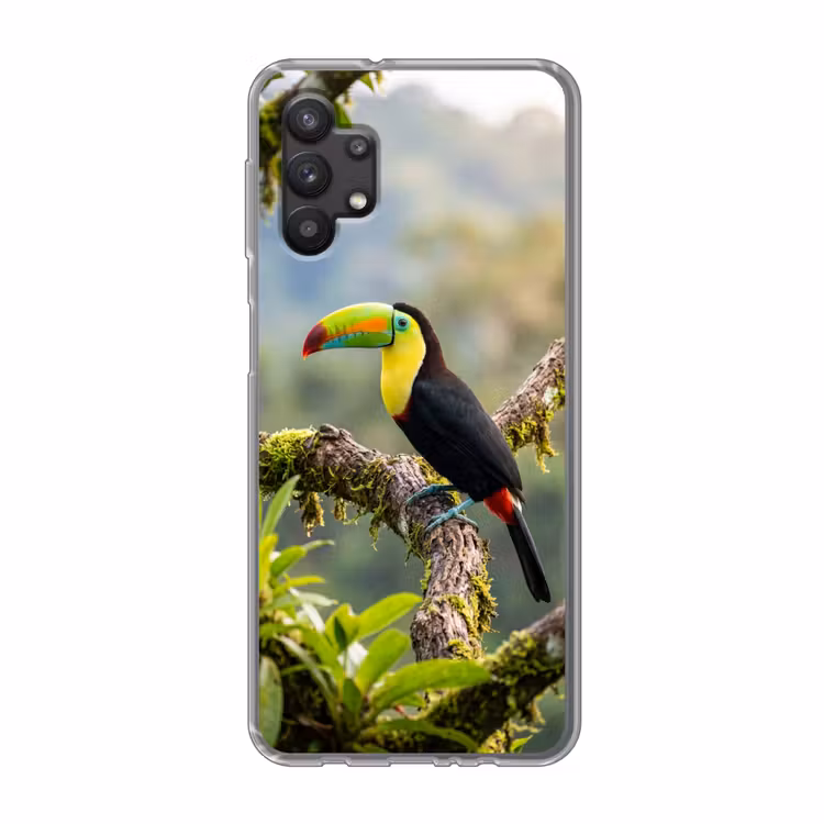 Toekan - Jungle - Natuur - Kleurrijk Telefoonhoesje Samsung Galaxy A32 5G klein -3d