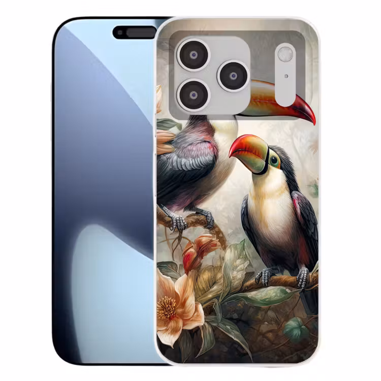 Toekan - Vogels - Bloemen - Jungle Telefoonhoesje iPhone 17 Pro klein -3d