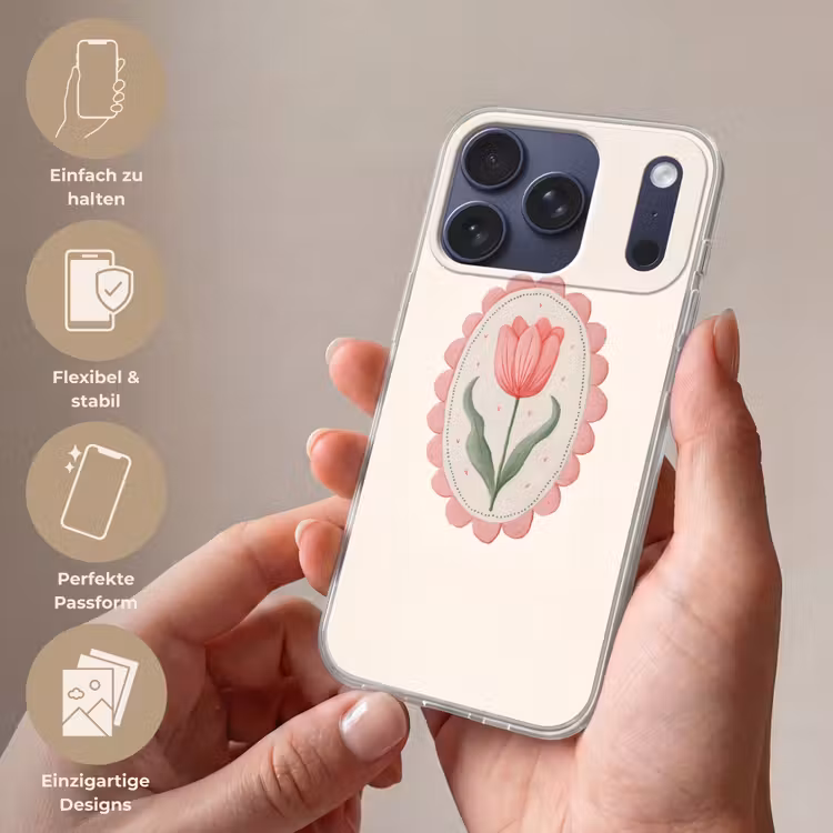 Tulp - Lijst - Ovaal - Illustratie Telefoonhoesje iPhone 17 Pro klein -sfeer3_DE