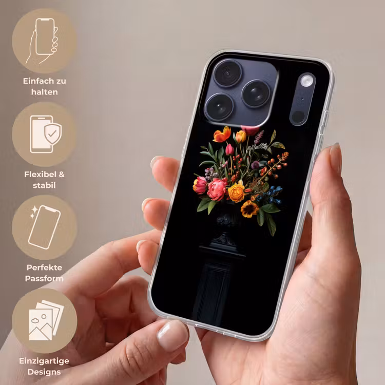 Tulpen - Bessen - Boeket - Vaas Telefoonhoesje iPhone 17 Pro klein -sfeer3_DE