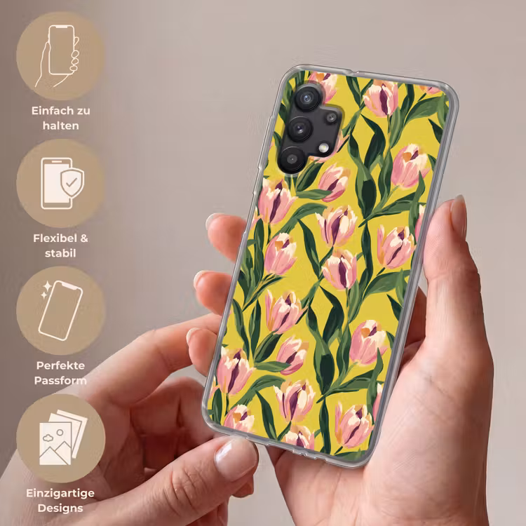 Tulpen - Botanisch - Geel Telefoonhoesje Samsung Galaxy A32 5G klein 346 -sfeer3_DE