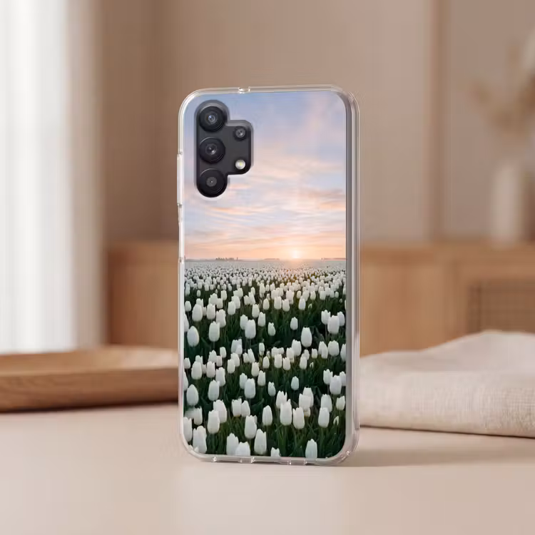 Tulpen - Landschap - Wit Telefoonhoesje Samsung Galaxy A32 5G klein -sfeer2