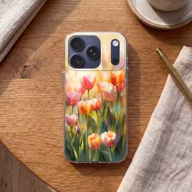 Tulpen - Sprookjesachtig - Kleurrijk Telefoonhoesje iPhone 17 Pro klein -sfeer1