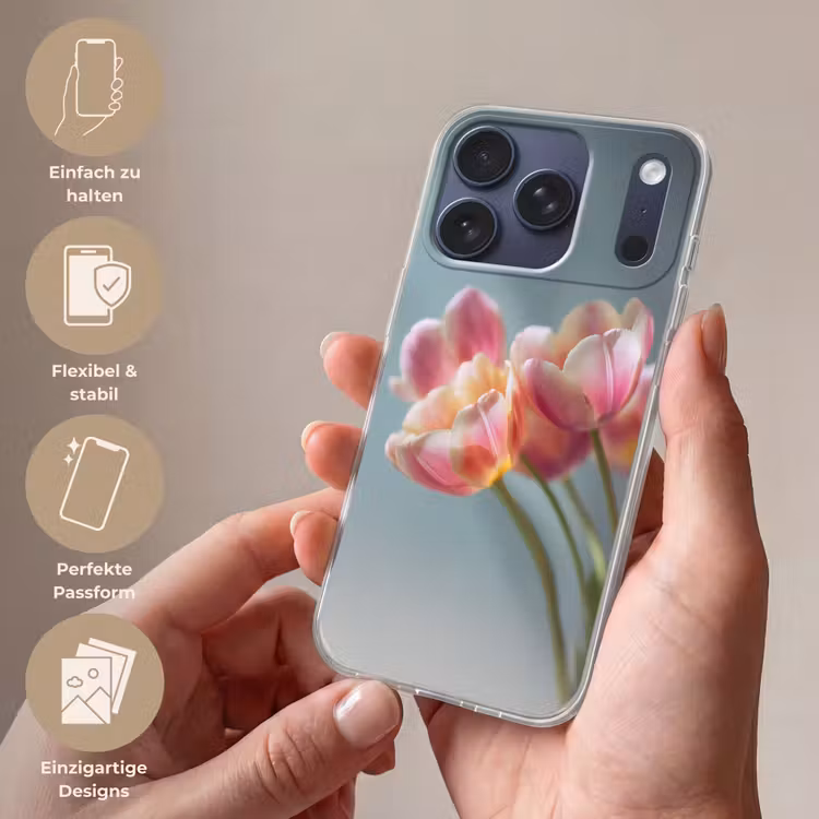 Tulpen - Roze - Stelen Telefoonhoesje iPhone 17 Pro klein -sfeer3_DE