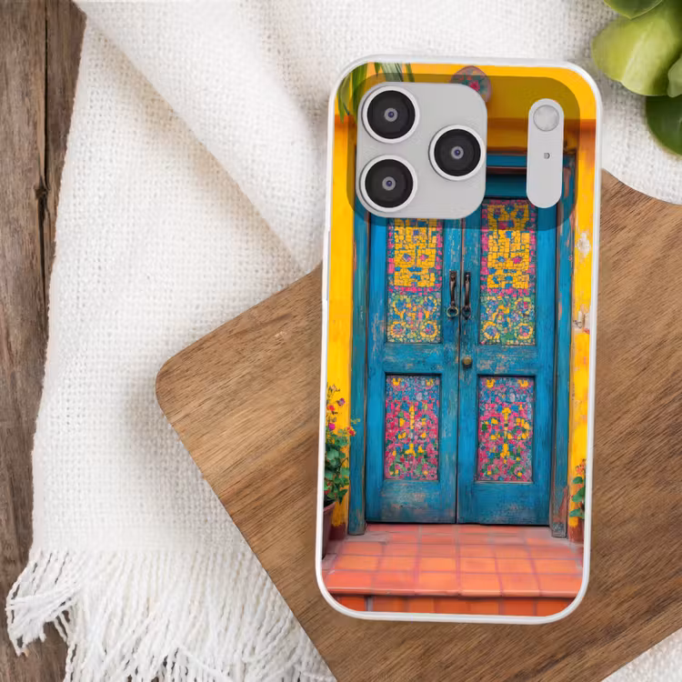 Deuren - Kleurrijk - Planten Telefoonhoesje iPhone 17 Pro klein -sfeer1
