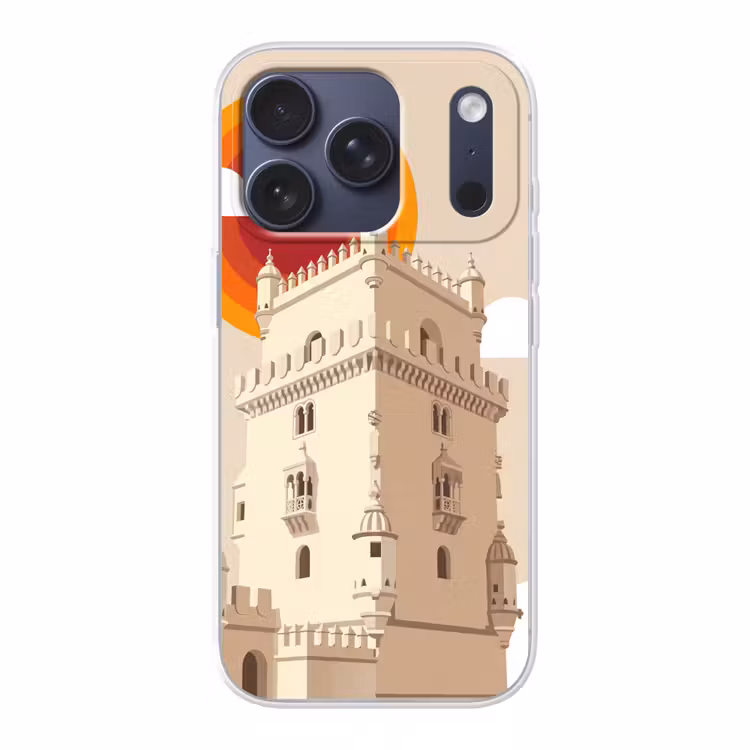 Toren - Rivier - Architectuur - Modern - Oranje Telefoonhoesje iPhone 17 Pro klein -3d