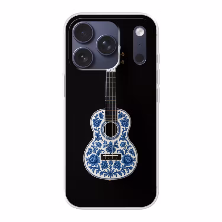 Ukelele - Delfts - Blauw - Muziek Telefoonhoesje iPhone 17 Pro klein -3d