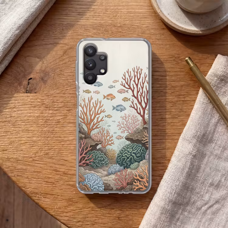 Onderwater - Koraal - Vis - Natuur Telefoonhoesje Samsung Galaxy A32 5G klein -sfeer1