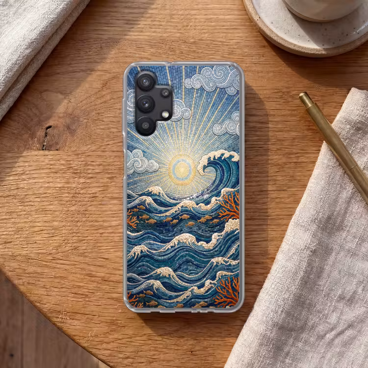 Onderwater - Koraal - Vis - Natuur - Kunst Telefoonhoesje Samsung Galaxy A32 5G klein -sfeer1