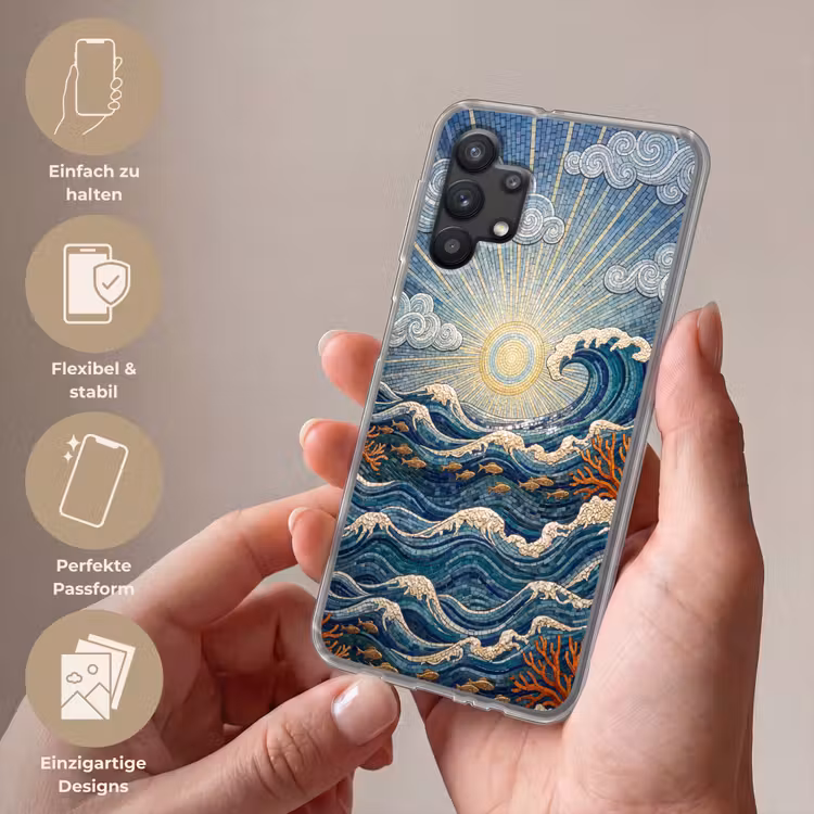 Onderwater - Koraal - Vis - Natuur - Kunst Telefoonhoesje Samsung Galaxy A32 5G klein -sfeer3_DE