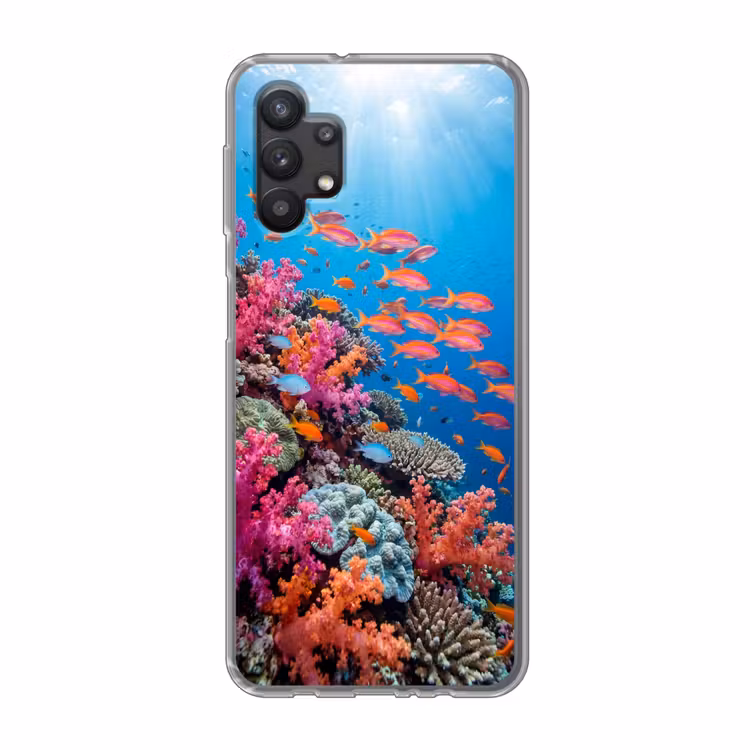 Onderwater - Koraalrif - Vissen - Oceaan - Natuur Telefoonhoesje Samsung Galaxy A32 5G klein -3d