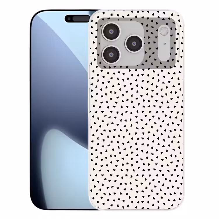 Valentijn - Liefde - Zwart - Wit Telefoonhoesje iPhone 17 Pro klein 878 -3d