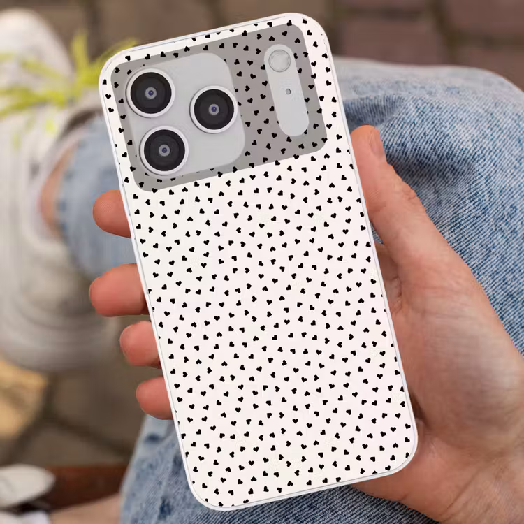 Valentijn - Liefde - Zwart - Wit Telefoonhoesje iPhone 17 Pro klein 878 -sfeer2