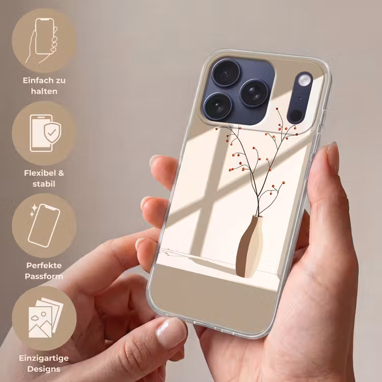 Vaas - Takken - Bessen - Minimalistisch Telefoonhoesje iPhone 17 Pro klein -sfeer3_DE