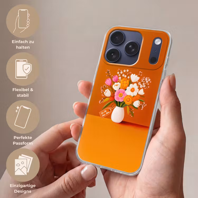 Vaas - Bloemen - Oranje Telefoonhoesje iPhone 17 Pro klein -sfeer3_DE