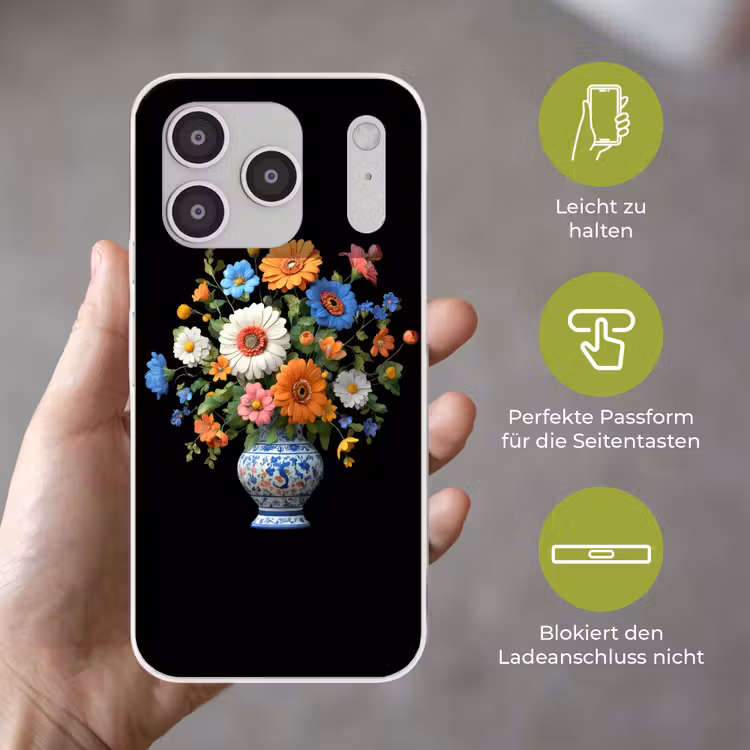 Vaas - Boeket - Bloemen - Kleur Telefoonhoesje iPhone 17 Pro klein -sfeer3_DE