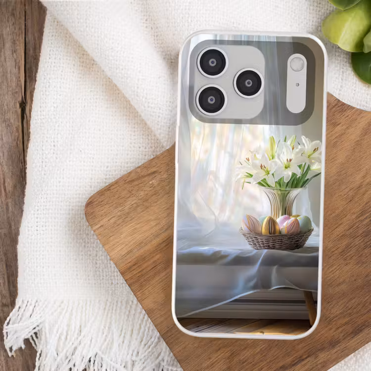 Vaas - Eieren - Bloemen Telefoonhoesje iPhone 17 Pro klein -sfeer1