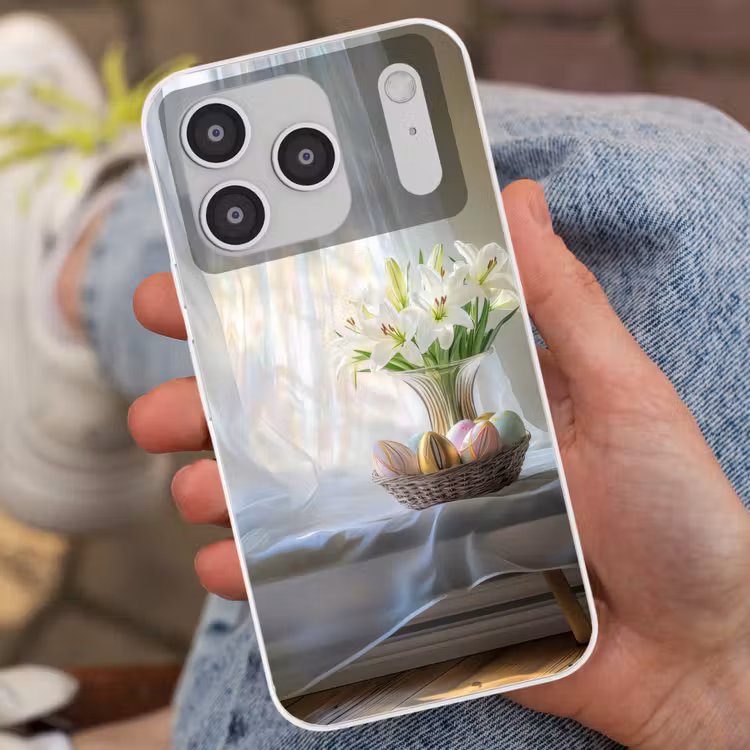Vaas - Eieren - Bloemen Telefoonhoesje iPhone 17 Pro klein -sfeer2