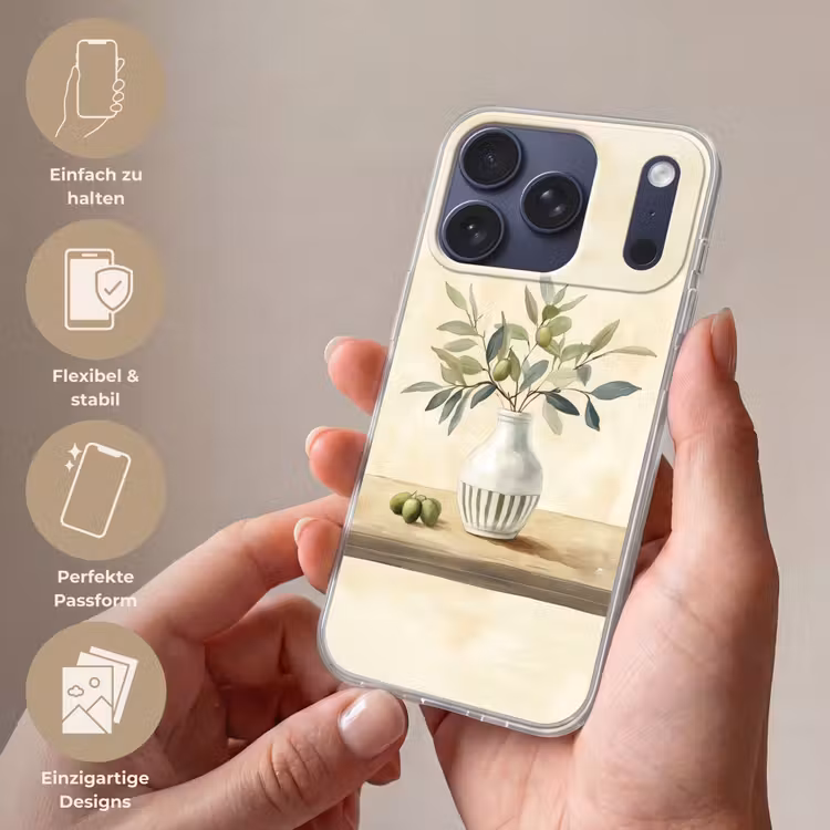 Vaas - Keramiek - Olijftakken Telefoonhoesje iPhone 17 Pro klein -sfeer3_DE