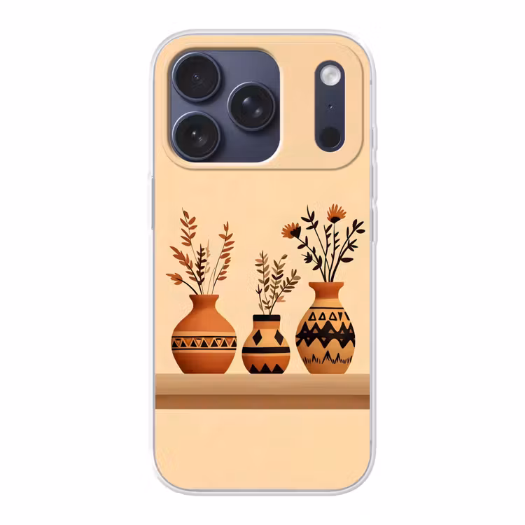 Vazen - Bloemen - Bladeren - Minimalistisch Telefoonhoesje iPhone 17 Pro klein -3d