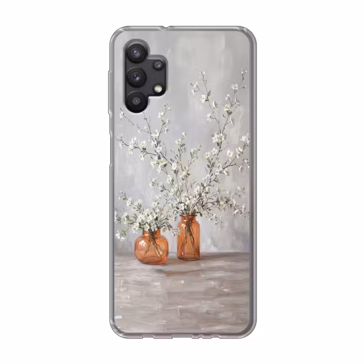 Vazen - Bloemen - Oranje Telefoonhoesje Samsung Galaxy A32 5G klein -3d