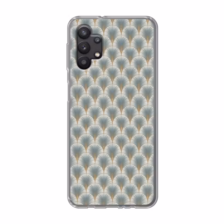 Waaier - Klassiek - Blauw Telefoonhoesje Samsung Galaxy A32 5G klein 346 -3d