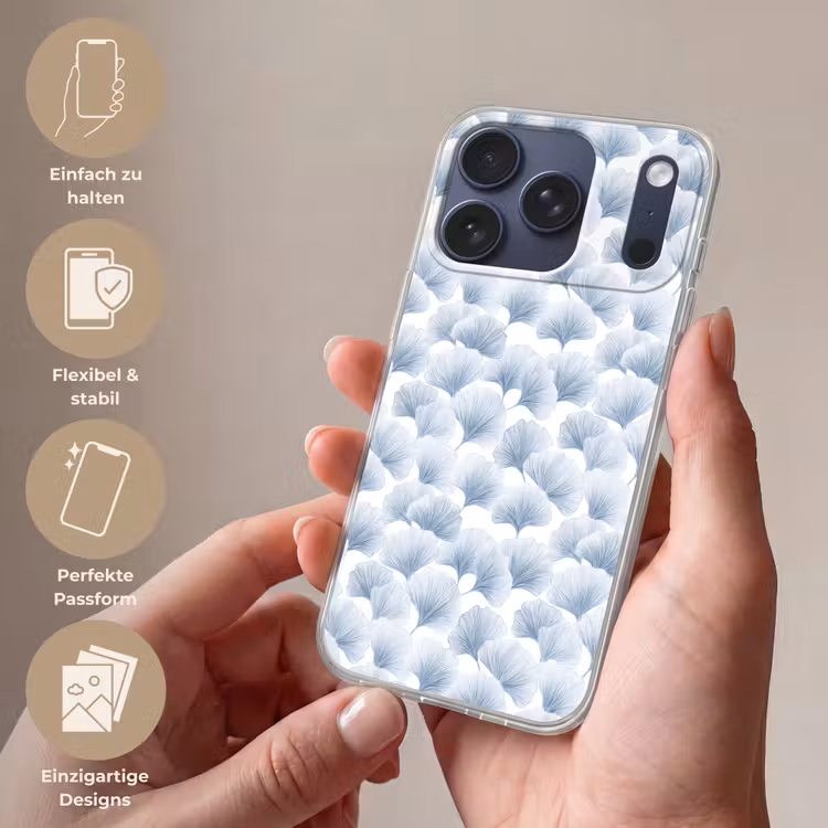 Waaier - Modern - Blauw Telefoonhoesje iPhone 17 Pro klein 878 -sfeer3_DE