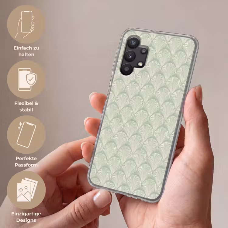 Waaiers - Patroon - Groen Telefoonhoesje Samsung Galaxy A32 5G klein 346 -sfeer3_DE