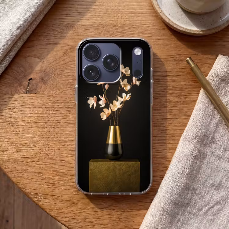 Sierlijk - Boeket - Goud - Vaas Telefoonhoesje iPhone 17 Pro klein -sfeer1