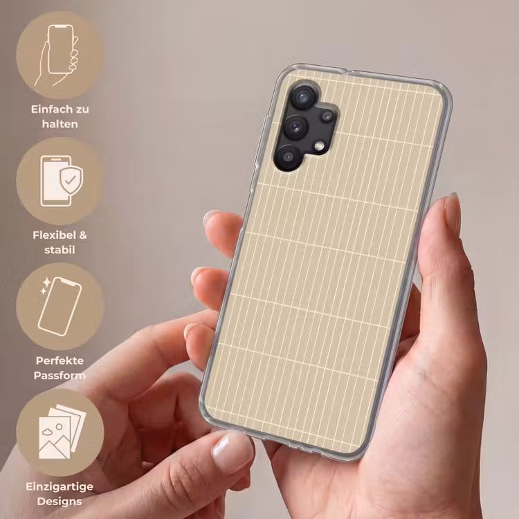 Verticaal - Wandtegel - Crème - Beige Telefoonhoesje Samsung Galaxy A32 5G klein 346 -sfeer3_DE