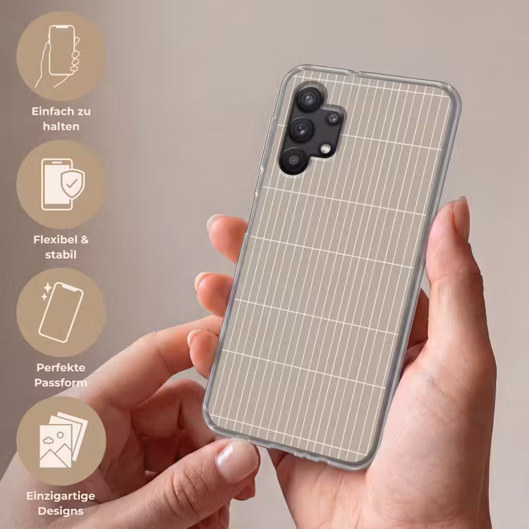 Verticaal - Wandtegel - Licht Beige Telefoonhoesje Samsung Galaxy A32 5G klein 346 -sfeer3_DE