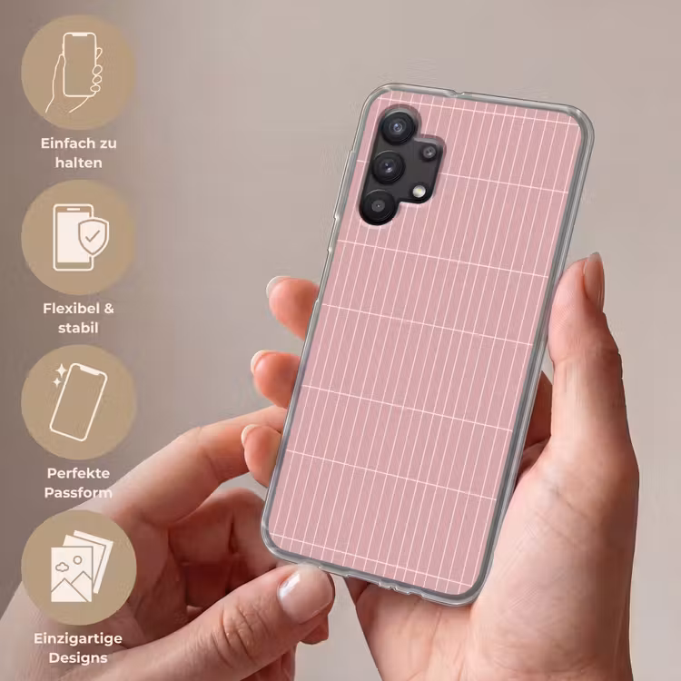 Verticaal - Wandtegel - Lichtroze Telefoonhoesje Samsung Galaxy A32 5G klein 346 -sfeer3_DE