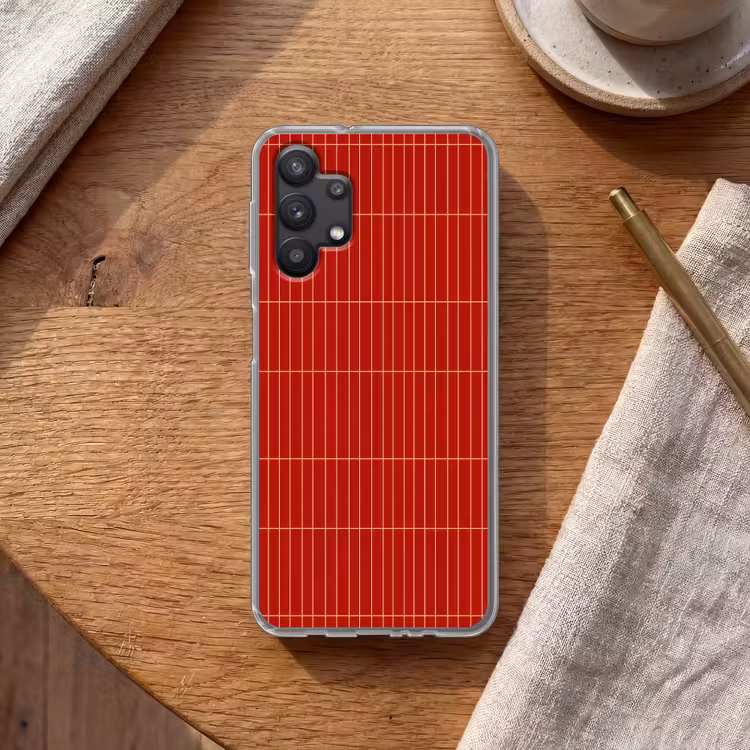 Verticaal - Wandtegel - Helderrood Telefoonhoesje Samsung Galaxy A32 5G klein 346 -sfeer1