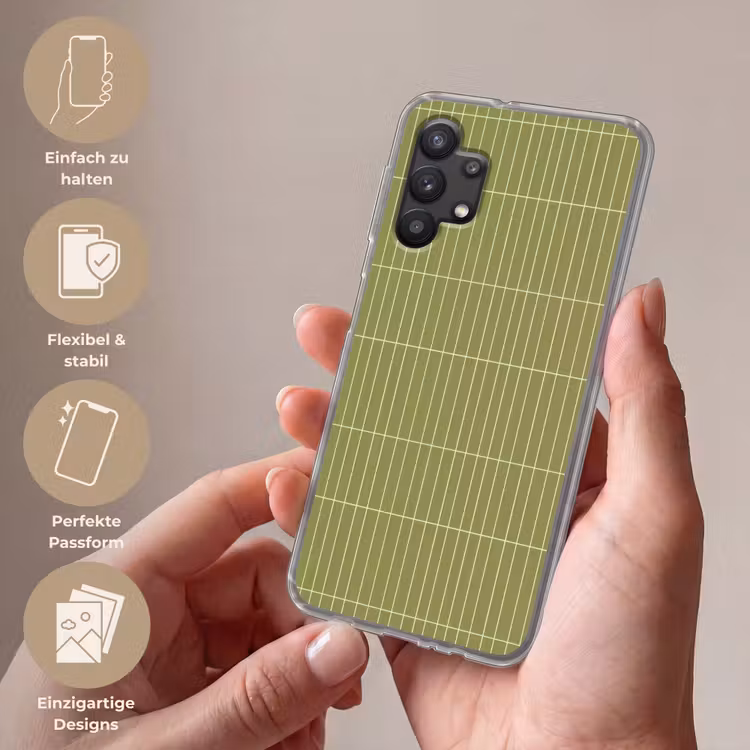 Verticaal - Wandtegel - Olijfgroen Telefoonhoesje Samsung Galaxy A32 5G klein 346 -sfeer3_DE