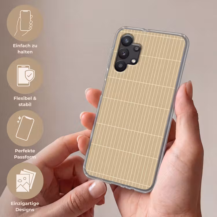 Verticaal - Wandtegel - Zand - Beige Telefoonhoesje Samsung Galaxy A32 5G klein 346 -sfeer3_DE