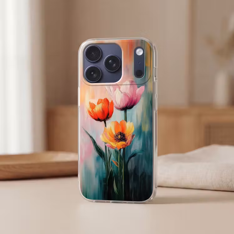 Dromerig - Bloemen - Verfijnde details Telefoonhoesje iPhone 17 Pro klein -sfeer2