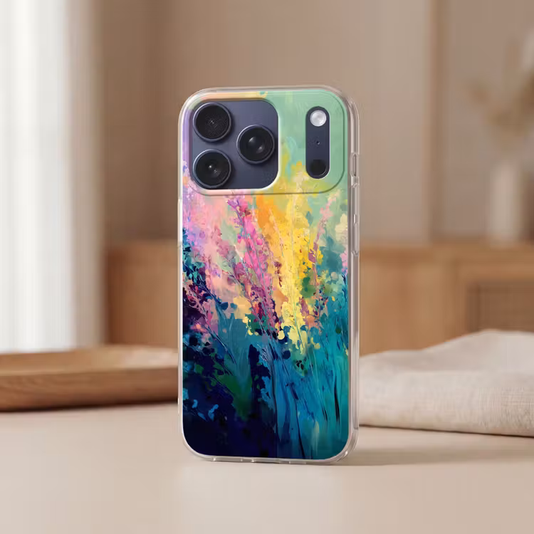 Dromerige - Langgerekte bloemen Telefoonhoesje iPhone 17 Pro klein -sfeer2