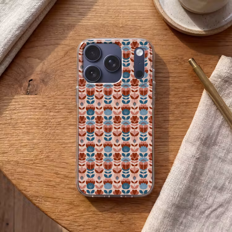 Vintage - Motief - Kleurrijk Telefoonhoesje iPhone 17 Pro klein 878 -sfeer1