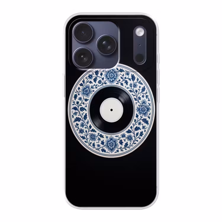 Vinyl - LP - Delfts Blauw - Muziek Telefoonhoesje iPhone 17 Pro klein -3d