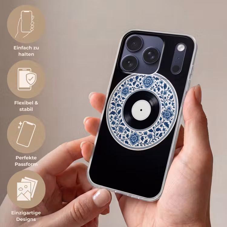 Vinyl - LP - Delfts Blauw - Muziek Telefoonhoesje iPhone 17 Pro klein -sfeer3_DE
