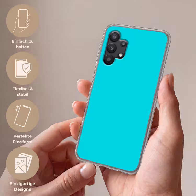Vivid - Aquamarine - Turkoois Telefoonhoesje Samsung Galaxy A32 5G klein 346 -sfeer3_DE