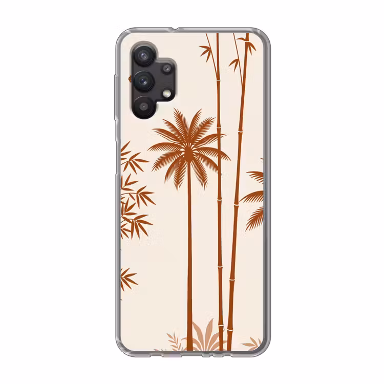 Vogel - Boom - Tropisch - Minimalistisch - Bruin Telefoonhoesje Samsung Galaxy A32 5G klein -3d