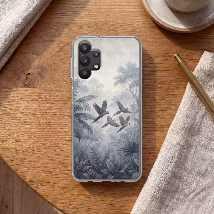Vogel - Vliegend - Jungle - Vintage - Dieren Telefoonhoesje Samsung Galaxy A32 5G klein -sfeer1